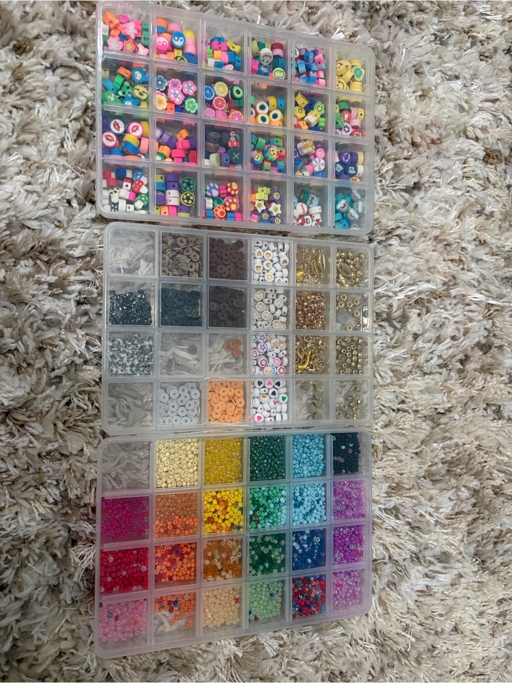 Multi-Color Bead and Charm Storage Organizer Box